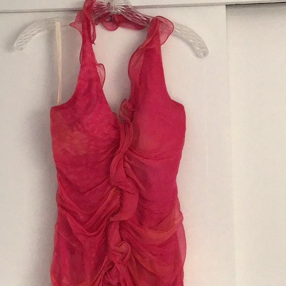 Halter top shades of pink head turning prom gown - Picture 1 of 3